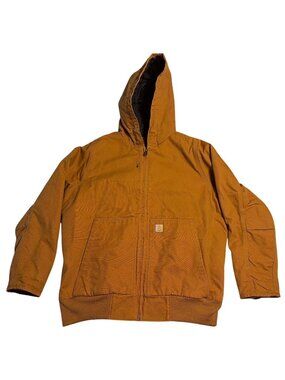 Carhartt J130-W Womens Hooded Jacket Loose Fit 1X Brown Cotton/Nylon Insulated